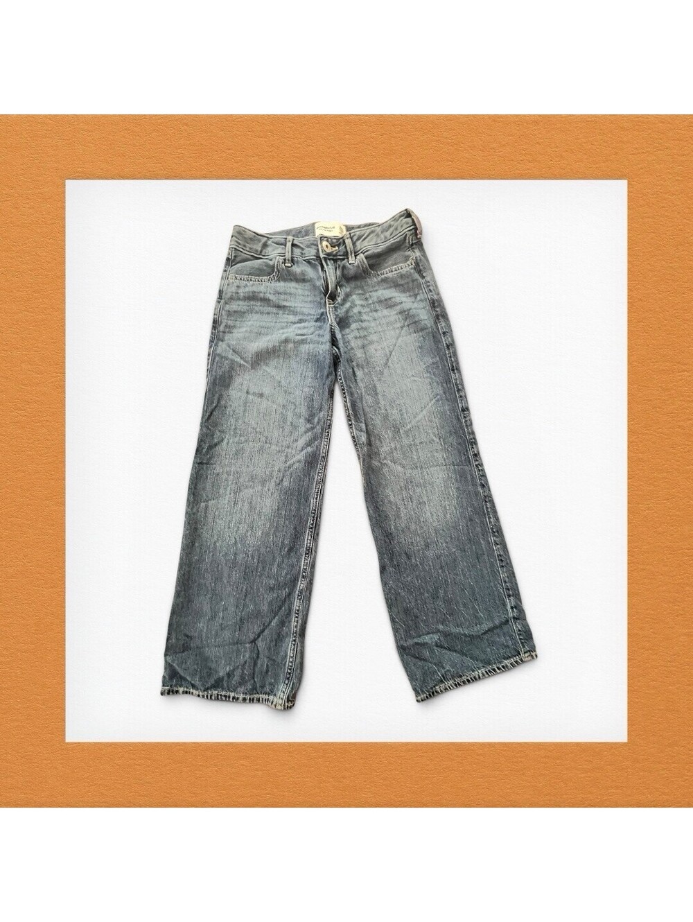 Abercrombie Kids Low Rise Baggy Girls 11/12 Short Denim Jeans Bear Med Wash Exc